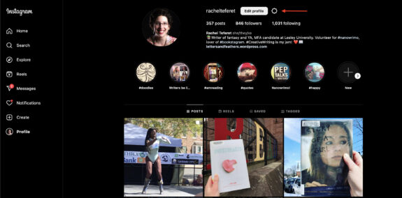 On your profile page, click the gear for your settings or the edit profile button to edit your picture and bio.
